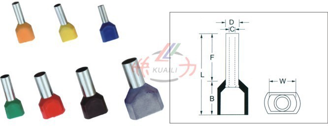 Frio bonde do jogo do conector do friso da extremidade do pino do cabo - KLI-9931556 isolado pressionado 400pcs