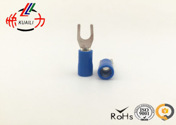 Conector fêmea isolado PVC azul da pá de SV 2-4/tipo de cobre estanhado talão dos talões U do cabo